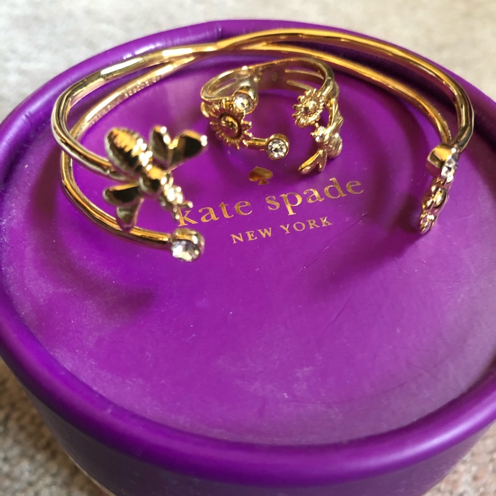 Kate Spade Gold Bumblebee Bracelet and Ring